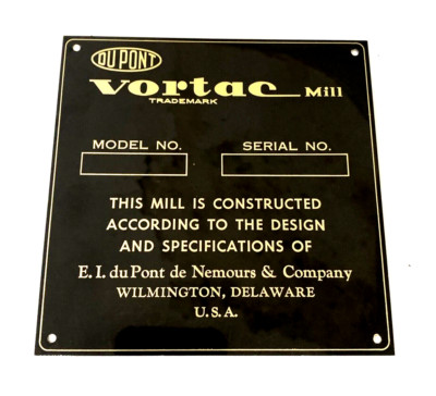 Vintage DuPont Vortac Mill Sign (N2)