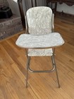 Vintage Chrome Doll High Chair w/Crackle Gray Formica & Vinyl by Ambassador Jr — photo 1