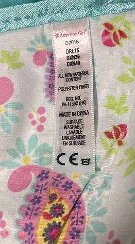 American Girl Bitty Baby Paisley Diaper Bag/Carry Case, Inside Pocket, Perfect! - Picture 6 of 6
