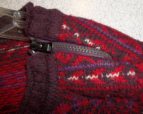 Eddie Bauer Women's Wool Blend Tunic Sweater Red Purple Fair Isle Nordic Sz L - Picture 7 of 9