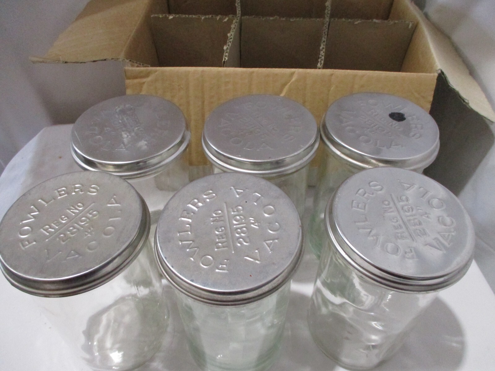 Fowlers Vacola Preserving Jars No. 31 Box of 6 Glass Bottles with lids eBay
