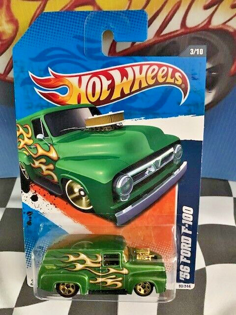 Hot Wheels 2011 HW Heat Fleet 3/10 093 1956 '56 Ford F-100 Truck GREEN 5SP