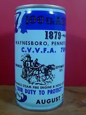 1979 CLEVENGERS BEER - WAYNESBORO, PA FIRE DEPARTMENT ANNIVERSARY - PULL TAB CAN