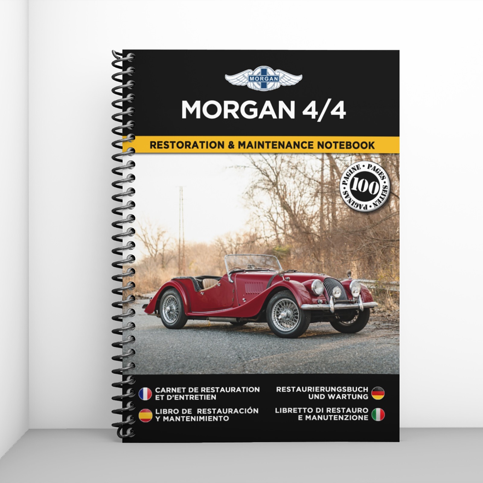 Carnet de restauration Morgan 4/4 livre de suivi d entretien de prestige en papier kraft