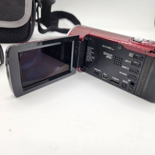 JVC Everio GZ-HM30RU Camcorder + Case Bundle Red Tested & Working - Picture 8 of 9