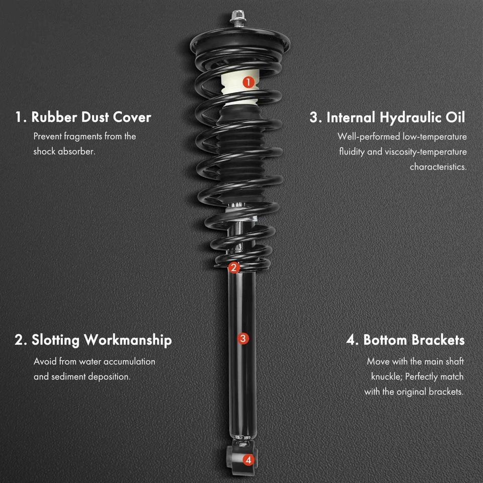 Conjunto completo de 2 piezas de puntal y resorte helicoidal para Mitsubishi Galant 1999-2003 trasero Foto 3 de 4