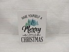 New* "Have Yourself A Merry Little Christmas" Wood Sign Trees Decor Tier Tray