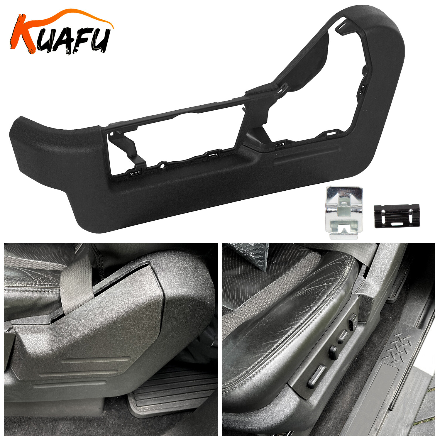 OEM Ford F-150 Driver Side Manual Seat Trim Panel - 2011-2014, Steel Gray 12 thumbnail image