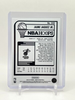 2023-24 Panini NBA Hoops Rookies #249 Jaime Jaquez (RC