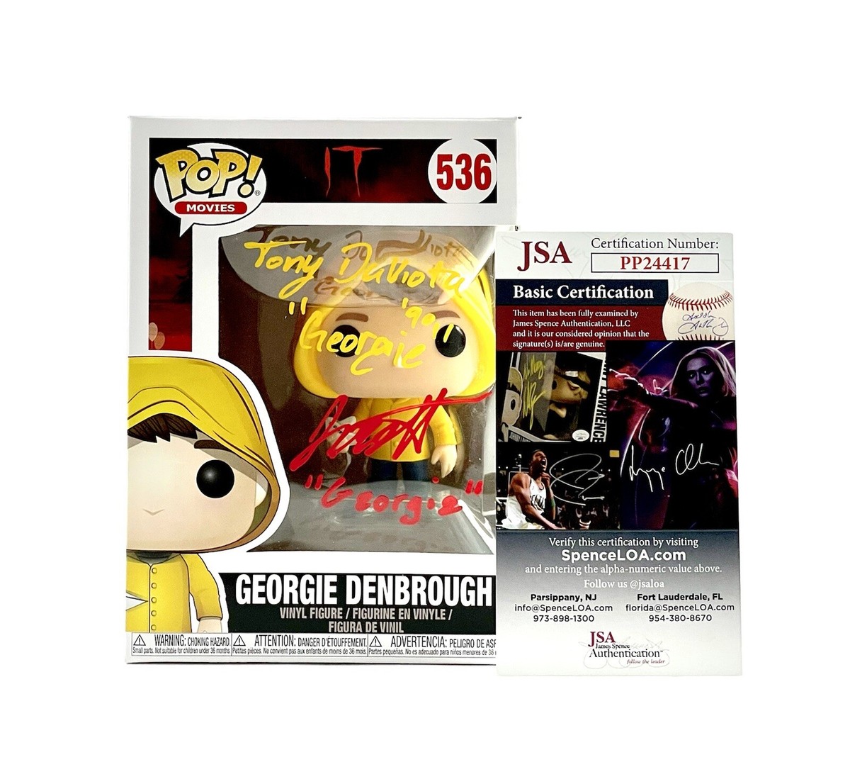 Georgie Funko Pop Signed Tony Dakota Jackson Robert Scott Georgie Funko Pop Signed Tony Dakota Jackson Robert Scott