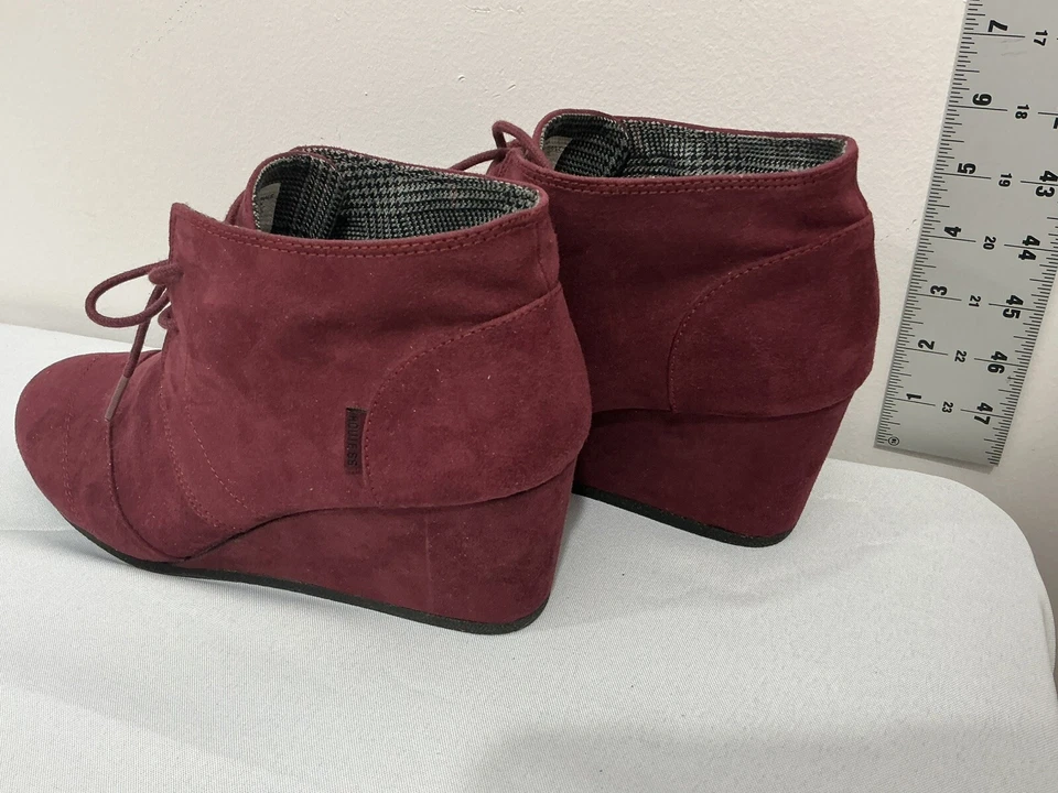 Botines con cordones de cuña para mujer Route 66 Tadi Wine 11 m Foto 4 de 4