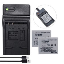 2x Battery NB-4L +Charger for Canon Ixus 40 50 60 65 IXUS 55 i ZOOM Digital Cam