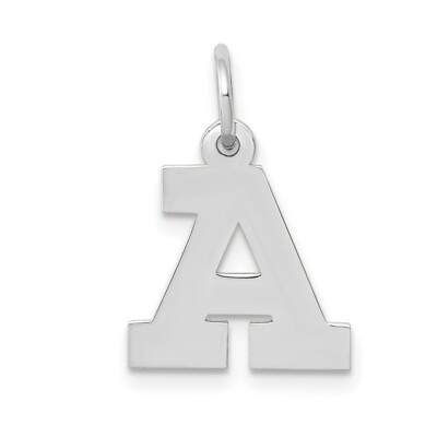 Echt 10kt Weißgold kleiner Block Initiale A Charm