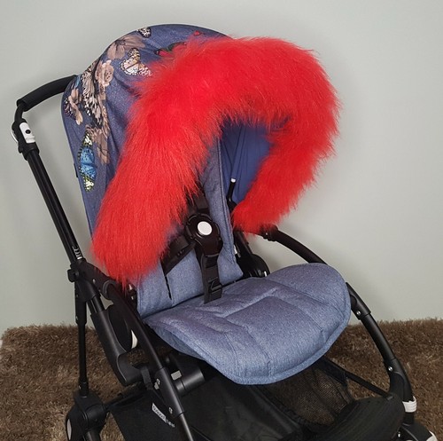 Luxus Kinderwagen Kapuze Fellbesatz Babywagen Bugaboo Chicco Freude Kunstfell SCHNELLE LIEFERUNG - Bild 32 von 44
