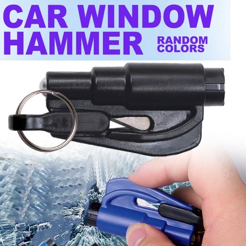 Emergency Escape Car Window Breaker Mini Hammer Keyring Seat Belt Cutter New uk - Picture 4 of 12