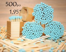 Blizzard blue colored tipped matches 1.95" 500pcs Sky blue colors safety matches