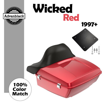 Advanblack Wicked Red King Tour Trunk Pack Fits Harley Touring/Softail 97+