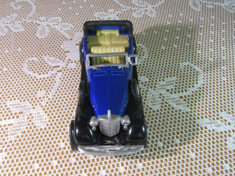 498Z Yatming 8573 Cadillac V16 Sport Phaeton 1933 Blu Giocattolo Attrito * Hs - Immagine 3 di 4