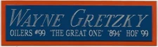 WAYNE GRETZKY OILERS NAMEPLATE FOR AUTOGRAPHED Signed STICK PUCK JERSEY PHOTO