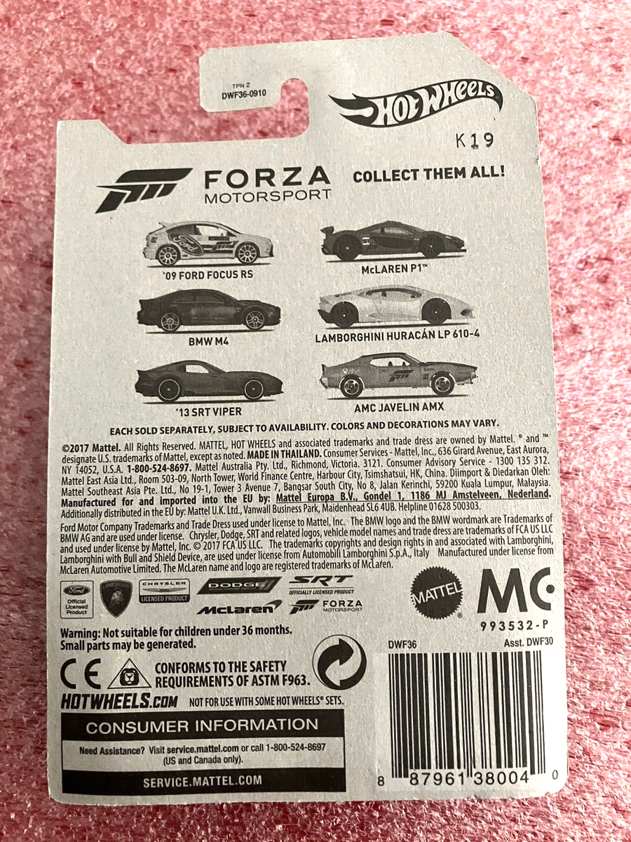 2017 Hot Wheels '13 SRT Viper Green DWF36 HW Forza Motorsport 5/6