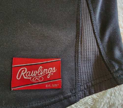 Rawlings Men's Long Sleeve Dugout Baseball Pullover Mesh Sweatshirt Black 3X - Picture 4 of 10