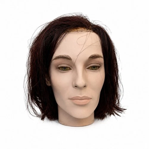 Vintage New John Nissen Display Case Mannequin Head Synthetic Wig - 1996