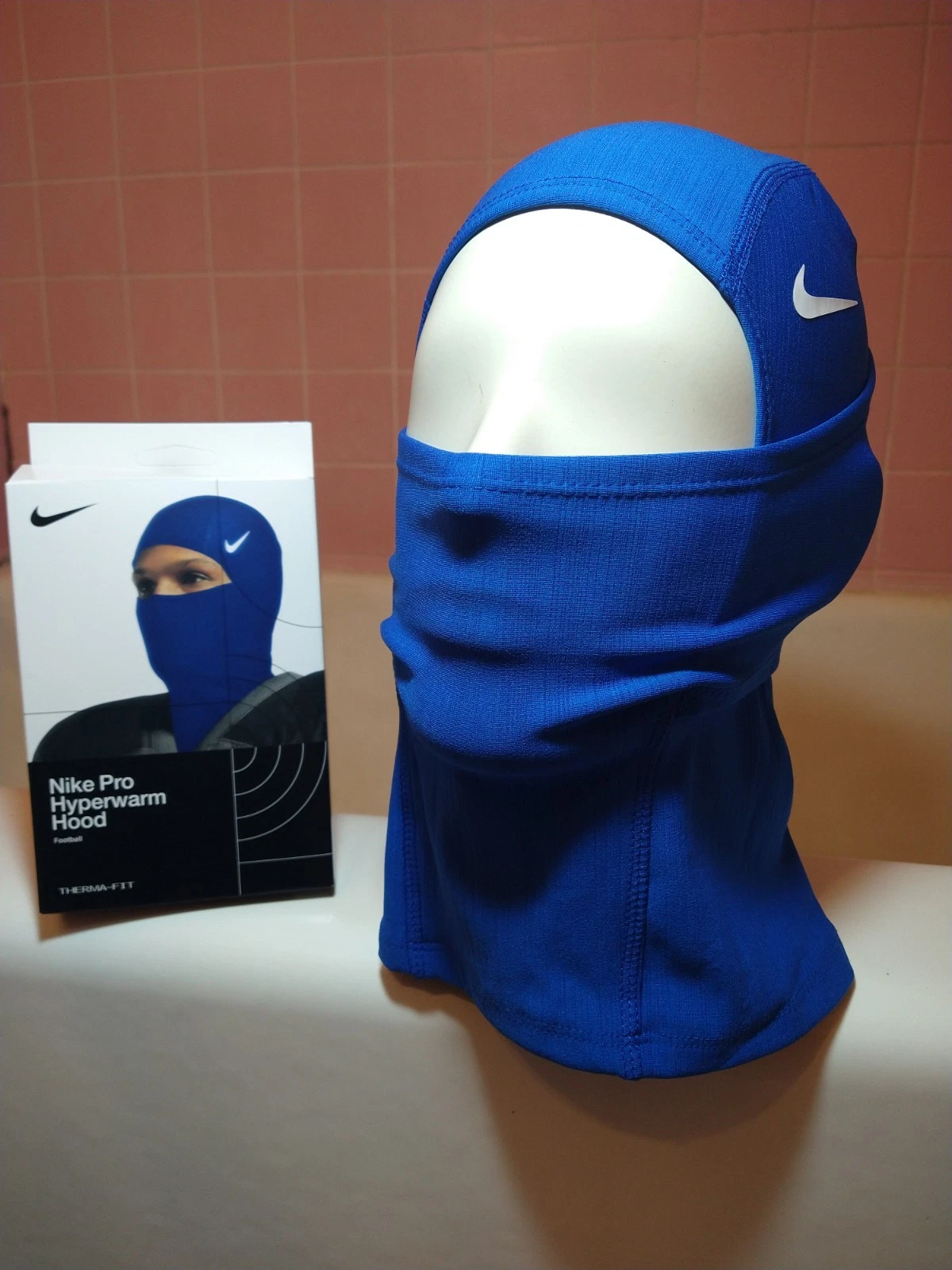 2026 Nike Pro Hyperwarm Hood Therma Fit Unisex • BLUE Sports Ski Mask Balaclava