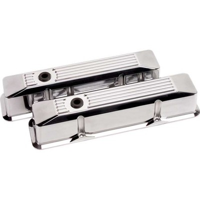BILLET SPECIALTIES SBC Tall Ribbed Valve Cover Pair for Small Block Chevy