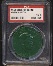 1959 Armour Coins Hank Aaron Braves HOF Great  