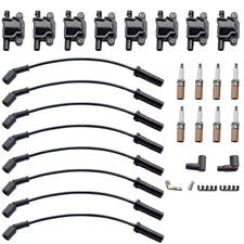 8 Pack UF413 Square Ignition Coil & Spark Plug Wire For Chevy GMC 4.8L 5.3L 6.0L