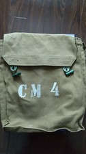 Czech Army Canvas Shoulder Bag Olive Green 10.2×9.1×3.9in Used