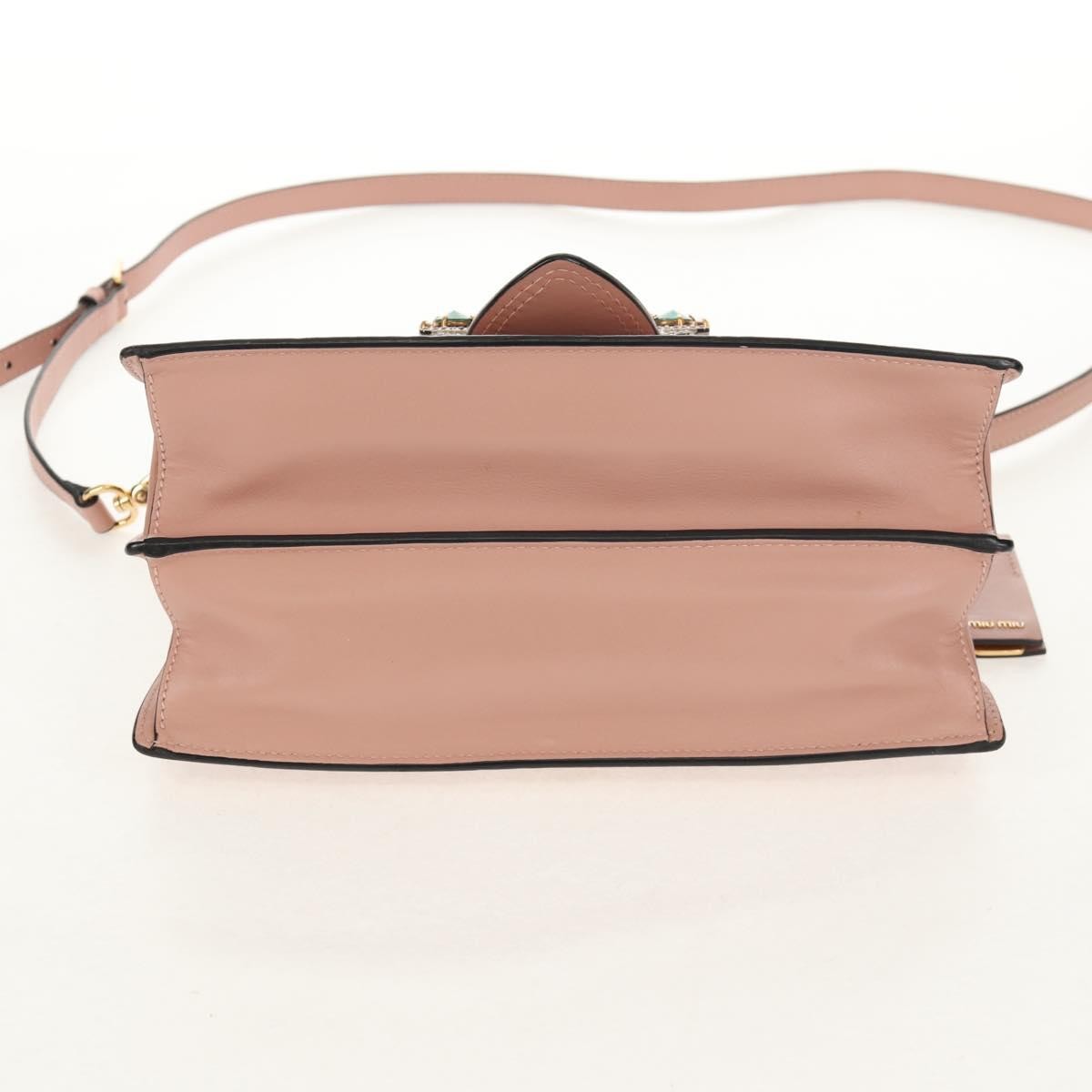 Miu Miu Mew Lady Hand Bag Leather 2way Pink Gold Auth 154917V | eBay