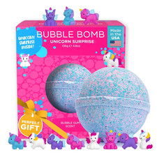Unicorn Bath Bomb for Girls with Surprise Squishy Toys inside by Two Sister - La