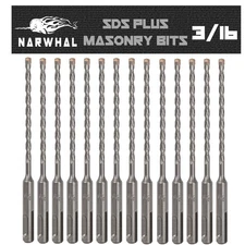 SDS Plus 3/16 Inch Masonry Drill Bits (13 Pack - Industrial Grade) 6 Inch Rotary