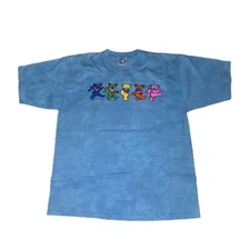 Vtg. Grateful Dead Shirt Liquid Blue Tye Dye Dancing Bears 1997 Men's Large 