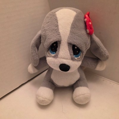 VINTAGE DAN DEE SAD SAM & HONEY GREY HOUND DOG 8'' PLUSH WITH CUTE BOW
