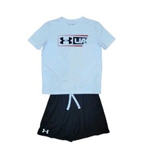 Under Armour Youth Small 8-10 Black Mesh Athletic Shorts And Tshirt Outfit