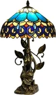 Tiffany Table Lamp Stained Glass 12*12*18.5 INCH, Blue Jewelry Baroque