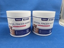 Wellix Pet Dental Finger Wipes for Dogs Cats 100 Count x2 Total 200 Ex: 9/27