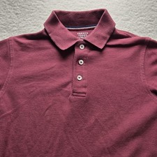 French Toast Polo Shirt Youth Large 10-12 Red Solid Short Sleeve Tagless Uniform