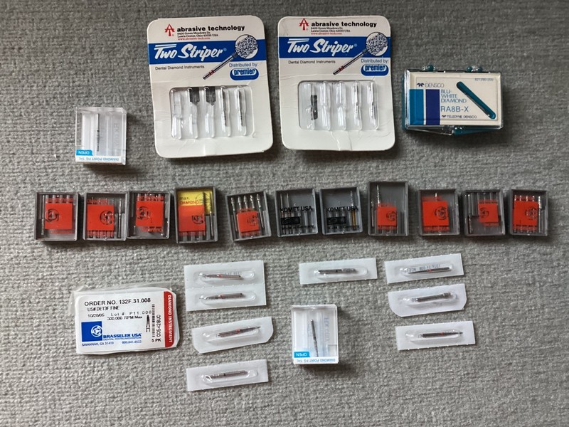Brasseler Dentsco SS White Assortment of Diamond FG Burs Lot of 43