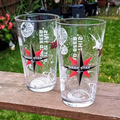2 x Dark Star Brewing Pale Ale Pint Glass BRAND NEW Bar Gift Man Cave