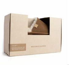 Just Sheepskin Men’s Mules Slippers Size 7-8 New In Box Tan Colour
