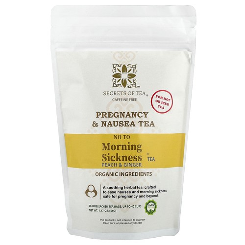 No To Morning Sickness® Tea, Peach & Ginger, Caffeine Free, 20 Unbleached Tea