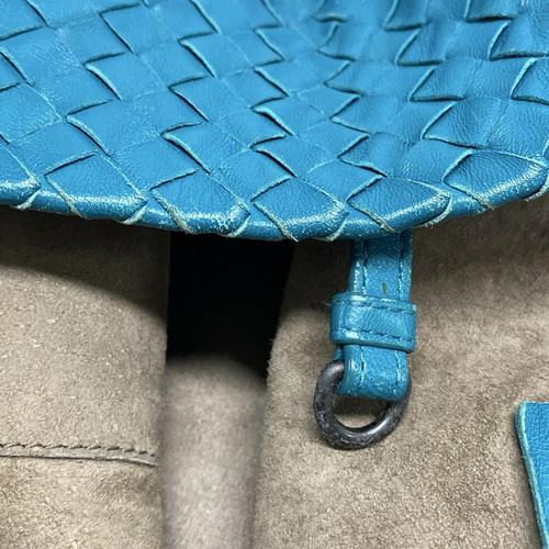Used Bottega Veneta Chester Bag Tote Blue Green Leather - Picture 15 of 15