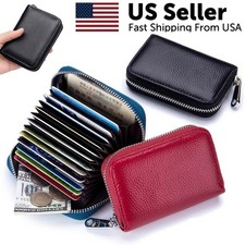 Credit Card Holder RFID Card Case Wallet, Accordion Zipper Card RFID Case Holder