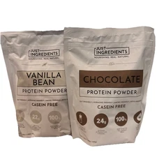Just Ingredients Protein Powder Bundle Vanilla Bean&Chocolate Each 17.4 Oz 🔥🔥