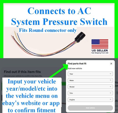 #ad fits Dodge Jeep Chrysler Round AC Pressure Sensor Connector Plug Wiring Pigtail $39.89