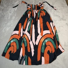 Bel Kazan Dress Womens Medium Multicolor Abstract Print Sleeveless Fit Flare