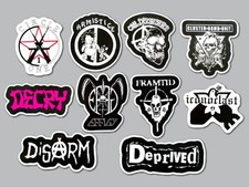 Crust Punk Vinyl Sticker Lot 10 Stickers SET 10 decry iconoclast effigy disarm